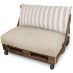 Coussin pour palette toldotex ecru housse dossier 80x45x25 (rayé) sans garnissage Écru Coussin pour palette toldotex ecru housse dossier 80x45x25 (rayé) sans garnissage Écru