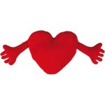 Coussin - peluche c?ur rouge avec bras / dimensions : 70 x 30 cm