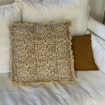 Coussin print carr� imprim� brun 45x45cm - opjet paris