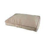 Paris prix - coussin rectangle chien & chat velours 'crafty' 80cm noisette