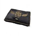 Douceur d'intrieur - coussin rectangle pour chien rock star noir