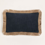 Sklum - coussin rectangulaire en coton (30x50 cm) paraiba noir - beige lino