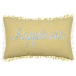 Coussin rectangulaire happiness jaune 30x50 cm