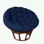 Coussin rond capitonn�, �pais et uni, pour chaise, sol et jardin(bleu marine 70x70cm)