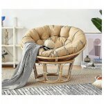 Coussin rond capitonn�, �pais et uni, pour chaise, sol et jardin(couleur abricot 70x70cm)
