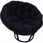 Coussin rond capitonn�, �pais et uni, pour chaise, sol et jardin(noir 70x70cm)