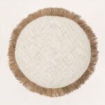 Sklum - coussin rond en coton (Ø40 cm) paraiba blanc gardenia - beige lin Sklum - coussin rond en coton (Ø40 cm) paraiba blanc gardenia - beige lin