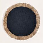 Sklum - coussin rond en coton (40 cm) paraiba noir - beige lino