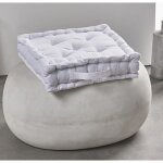 Coussin de sol carr� en coton  essential  - blanc - 40 x 40 x h 10 cm - livraison gratuite