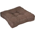 Coussin de sol carr�, moelleux et �pais, id�al pour le yoga et la m�ditation, en lin style tatami - 50 ...