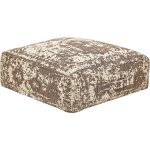 Beliani - coussin de sol en coton beige et marron 50 x 50 x 20 cm  motif abstrait pouf shasa
