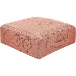 Coussin de sol en coton rouge clair 50 x 50 x 20 cm � motif abstrait pouf carr� shasa