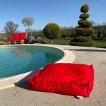 Coussin de sol inter / exter rouge 71x71x35 cm