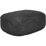 Beliani - coussin de sol en jute eps 70 x 40 x 20 cm ottoman noir isarda