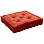 Coussin de sol uni  panama  50x50cm terracotta
