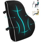 Coussin de soutien lombaire ergonomique noir 46 x 37 x 13 cm, 1 pi�ce, en mousse � m�moire de forme, ...