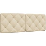 Coussin de tte de lit crme 120 cm tissu vidaxl