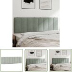 Coussin de tte de lit gris clair 160 cm velours - coussin de tted lit - tte de lit - oreiller de tte ...