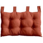 Coussin t�te de lit uni  panama  70cm terracotta