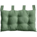 Coussin t�te de lit uni  panama  70cm vert argile