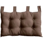 Coussin t�te de lit uni  panama  70cm vison
