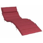 Coussin de transat ensoleill� rouge bordeaux 178 x 60 x 4 cm