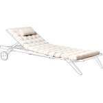 Beliani - coussin pour transat en polyester avec appui - t�te bain de soleil r�sistant aux uv beige clair ...