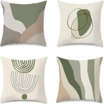 Coussin vert, housse de coussin 45x45, coussin canape decoration, housse coussin canap, lot de 4 taie ...