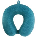 Tendance - coussin de voyage mmoire de forme imprime dehoussable - bleu canard