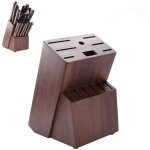 Couteaux de cuisine en bois d'acacia range couteaux de cuisine porte couteau universel pieds antidrapants ...