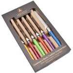 Couteaux � steak - tradition couleurs - 6 pi�ces - acier inoxydable - design ergonomique