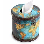 Couvercle de bote  mouchoirs en bois rond vintage - porte - serviettes vintage, porte - papier pompe, ...
