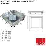 Couvercle � carreler alucover low light uniface smart hauteur de cadre 50mm aco 80 x 80 cm (ouverture ...