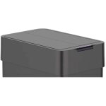 Couvercle de poubelle de cuisine automatique silverlake noir acier inox