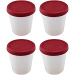 Couvercle en silicone l�ger et �tanche, r�cipient � glace r�utilisable et empilable. .