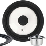 Couvercle universel 3 en 1 en silicone et verre pour casseroles de 182022 cm