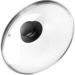 Couvercle en verre pour casseroles, poles et faitouts, bouton universel, 20 cm
