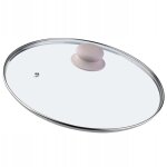 Couvercle en verre avec poigne en silicone et anneau de ventilation, accessoire de cuisine pour poles, ...