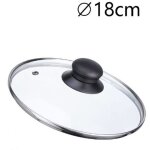 Couvercle en verre de rechange pour pan �16 - 18 - 20 - 22 - 24 - 26 - 30 - 32cm bouton noir - diam�tre ...