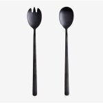 Couverts � salade en acier inoxydable 2 pi�ces sornia sklum noir