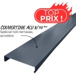 Couvertine 3m eco50 en alu 8 / 10me pour acrotre toit - terrasse - gris anthracite - ral 7016 - longueur ...