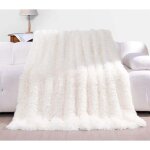 Couverture 160x200 cm, plaid polaire super douce et duveteux, fausse fourrure haute qualit�, couvre - ...