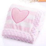 Couverture bb double couche en flanelle douce pour l'hiver  rayures chaudes couverture en peluche ...