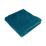 Couverture boudoir domiva paon - 75 x 100 cm - velours c�tel�, douce et chaude