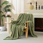 Couverture de canap� verte 70 x 100 cm, 1 pi�ce, confortable, d�coration de chambre pour l'automne et ...