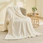 Couverture  carreaux en laine super chaude, couverture  carreaux en fausse fourrure de haute qualit, ...