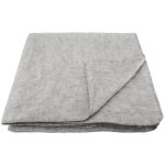 Plaid ou couverture chaude laine et mohair gris clair 240x300 cm