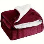 Couverture chaude en sherpa, couverture polaire douce pour lit, couverture �paisse et r�versible pour ...