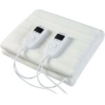 Couverture chauffante �lectrique pour 2 personnes avec 2 t�l�commandes amovibles 3 niveaux de temp�rature ...