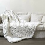 Couverture chunky en tricot faite main - couverture grosse en laine pour bébé, animal de compagnie, lit, ... Couverture chunky en tricot faite main - couverture grosse en laine pour bébé, animal de compagnie, lit, ...